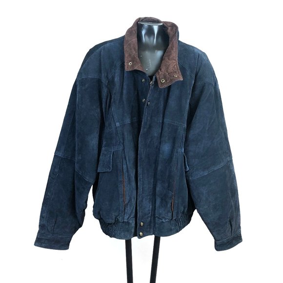 Vintage Other - SOLD VTG90s Ash Creek Midnight Suede Bomber Jacket